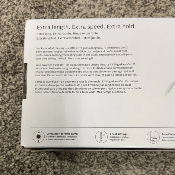 T3 SinglePass Curl X 1" Extra Long Barrel White with Rose Gold Accents - Picture 4 of 9